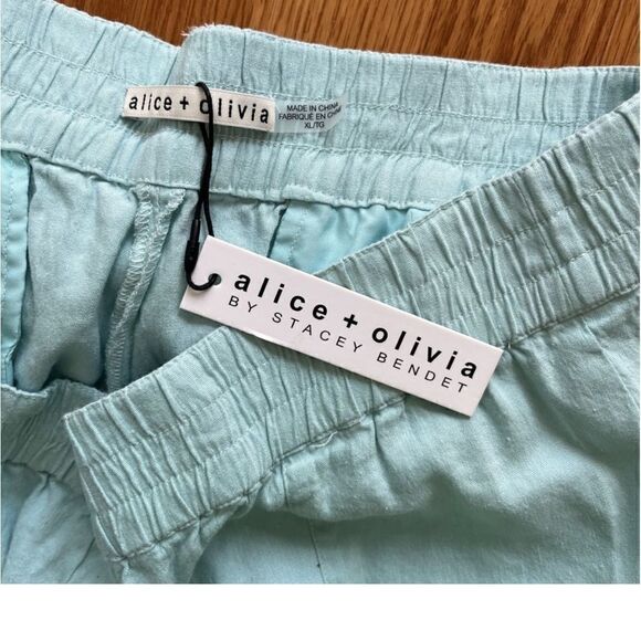 NWT Alice + Olivia NWT Neta Cargo Pants in Powder Blue Size XL - Picture 3 of 4